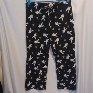 *Playboy Black & white & silver Bunny Print Sleep Pants size 1X